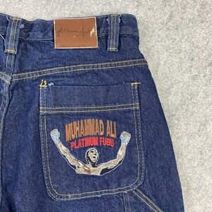 Platinum FUBU‎ Muhammad Ali Jeans Mens Large Denim Embroidered Baggy USA 2000s
